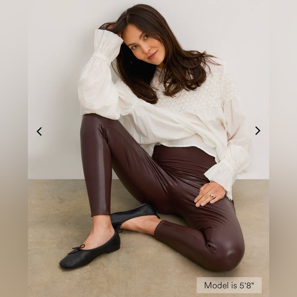 Hatch faux leather Brown Leggings